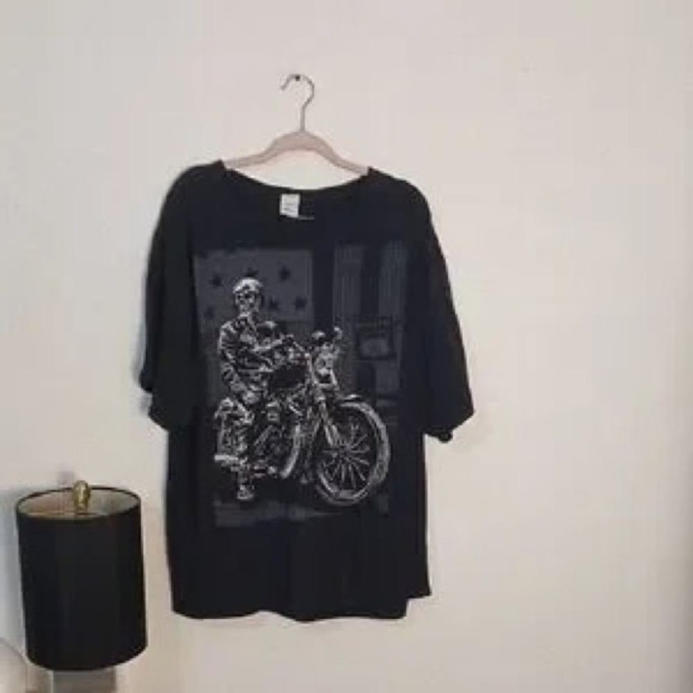 Men's Black Graphic Motorcycle T-Shirt
